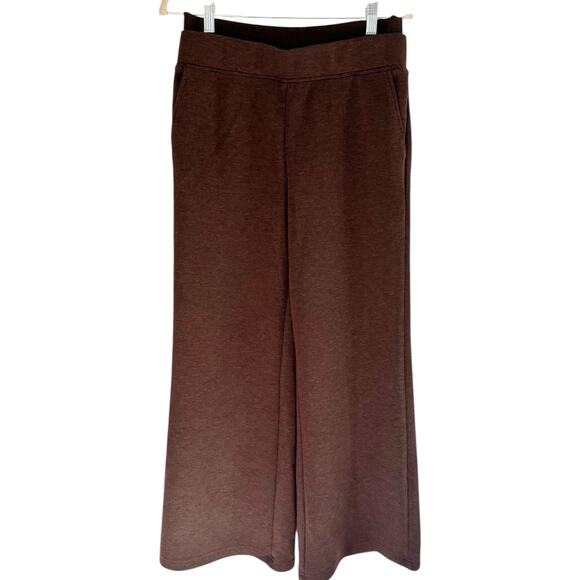 NWT OGL FuzzLuxe Double Waisted Straight Leg Pants Espresso Womens Size Medium - Picture 2 of 6